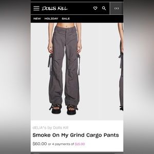 BLACK on my grind cargo pants - Delia by dolls kill